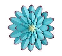 AHYS Décoration murale en métal pour intérieur et extérieur, pour salon, chambre, salle de bain et jardin, 30,5 cm, bleu (fleur)