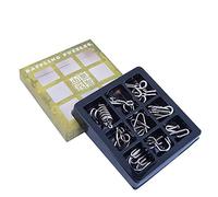 Ahyuan Jeu d'esprit de test de QI 9 pièces - Jouets de QI - Casse-tête en fil métallique - Jouet de magie pour enfants et adultes (niveau le plus élevé)