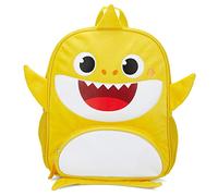 AI ACCESSORY INNOVATIONS Baby Shark Sac à dos de 30,5 cm pour filles et garçons, peluche avec ailerons et appliques 3D, sangles réglables et dos rembourré, sac de voyage léger pour enfants, jaune,