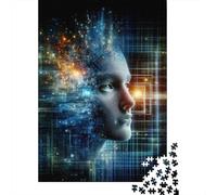 AI Artificial Intelligence Plaque en Métal Rustique 52x38cm/1000pcs pour Le Pub Ou Le Café, Idée Cadeau De Noël pour Les Amateurs De Décoration De Pub