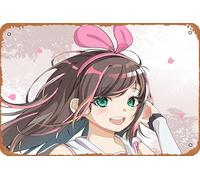 Ai Channel, Kizuna Ai Anime Poster Home Wall Art Décoration Rétro Metal Sign Tin Sign 20,3 x 30,5 cm