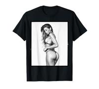 AI Girl T-Shirt pour Homme - Sexy AI Woman in Bikini N&W T-Shirt