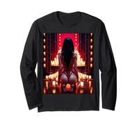 AI Girl T-Shirt pour Homme - Sexy AI Woman in Shibari Ropes Manche Longue