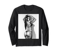 AI Girl T-Shirt pour Homme - Sexy AI Woman with Perfect Body BW Manche Longue