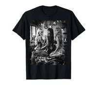 AI Girl T-Shirt pour Homme - Sexy AI Women with Guitars #3 B&W T-Shirt