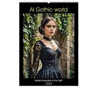 AI Gothic world - Mystical beauties of the night (Wall Calendar 2026 DIN A2 portrait), CALVENDO 12 Month Wall Calendar: Portraits of Gothic beauties