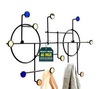 AI HUI Créatif Décoratif Porte-Manteaux Mural Rond Fer Art Porte Manteaux Multifonction Crochet Mural Patères Stockage d'affichage Couloir Porte-Manteau Mural