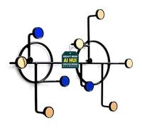 AI HUI Créatif Décoratif Porte-Manteaux Mural Rond Fer Art Porte Manteaux Multifonction Crochet Mural Patères Stockage d'affichage Couloir Porte-Manteau Mural