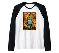AI is 100% Safe Funny Sarcastic Anti Intelligence Artificielle Manche Raglan