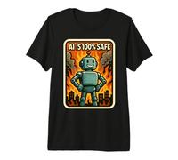 AI is 100% Safe Funny Sarcastic Anti Intelligence Artificielle T-Shirt Haut de Gamme
