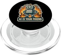 AI is Your Friend Sarcasme Anti-Intelligence Artificielle PopSockets PopGrip pour MagSafe