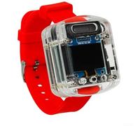 AI Kit de montre vocale électronique avec écran OLED de 2,4 cm, tableau d'entraînement au dialogue intelligent, voix de personnages personnalisables, projet de développement rechargeable à faire