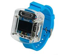 AI Kit de montre vocale électronique avec écran OLED de 2,4 cm, tableau d'entraînement au dialogue intelligent, voix de personnages personnalisables, projet de développement rechargeable à faire