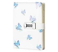 Ai-life Creative PU cuir mot de passe bloc-notes, secret doublé mot de passe Agenda Sketchbook organisateur avec Combinaison serrure porte-stylo et fentes pour cartes, 150x215mm