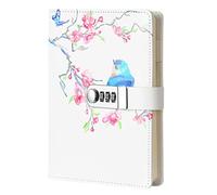 Ai-life Creative PU cuir mot de passe bloc-notes, secret doublé mot de passe Agenda Sketchbook organisateur avec Combinaison serrure porte-stylo et fentes pour cartes, 150x215mm