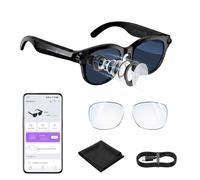 AI Lunettes connectées avec caméra HD, Assistant Vocal IA intégrant ChatGPT, Reconnaissance vocale IA, Traduction en Temps réel, Audio à Oreille Ouverte, Enregistrement vidéo, appels Bluetooth