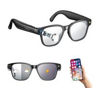 AI Lunettes intelligentes Bluetooth avec caméra HD 8 MP, 270 mAh, enregistrement vidéo 1200p, Bluetooth 5.4, traduction en temps réel IA et détection d'objets, lumière bleue, deux microphones pour