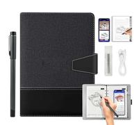 Ai-Powered Smart Writing Set, Ai Smart Digital Notebook with Pen, Smart Electronic Notebook, Digital Pen Real-Time Synchronization Digitization for iOS and Android for Office Note Drawing (Black-B)