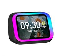 Ai Smart Alarm Clock avec charge sans fil Bluetooth 5.4 haut-parleur et lumière RGB dynamique, son stéréo Hi-Fi, grand écran HD, appels mains libres, horloge numérique de chevet 2025 (noir)