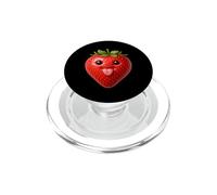AI Strawberry Tongue Out Silly Fruit Meme Gen Z Brainrot Kid PopSockets PopGrip pour MagSafe