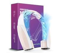 AI Ventilateur de cou portable avec 6 vitesses puissantes, ventilateur personnel ultra silencieux à piles 8000 mAh, rotatif, pour femmes, hommes, bureau, voyage