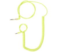 Aiaiai C02 - Câble spiralé jaune fluo de 1,5 m avec surface Soft Touch, extensible jusqu’à 3,2 m, idéal pour le DJing et le studio, avec adaptateur à vis 6,35 mm vers 3,5 mm