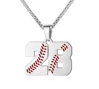 AIAINAGI Collier avec pendentif en forme de numéro de baseball pour homme de 00 à 99 - Chaîne en acier inoxydable - Cadeau personnalisé pour homme, Acier inoxydable, Inconnu