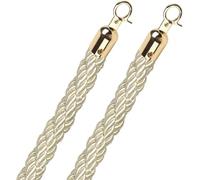 AIAMEWYT Corde de contrôle des foules, barrière de File d'attente, Corde de Poteau Beige, 3, 4, 5, 6 Pieds, barrière de Corde Suspendue avec Crochets pour événements sur Tapis Rouge