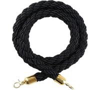 AIAMEWYT Corde de contrôle des foules, Cordes de barrière de File d'attente, Cordes de Poteau de File d'attente Commerciale pour Poteau de Suspension à Boule, Corde de Chanvre torsadée Noire
