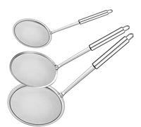 Aiareozy 3 Pièces Cuillere Ecumoire Inox, Araignée Cuisine, Cuillère Écumoire, Passoire Écumoire en Acier Inoxydable, Cuillère Ajourée pour Résidus Filtre, Cuisson Aliments Pâtes Spaghetti Nouilles