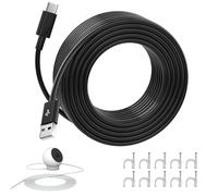 AIAUXAI 10M Câble USB-C Langes pour Xiaomi Smart Camera C300 C400, Noir | Câble pour Caméras de Surveillance, Intérieur Extérieur, 10 Clous de Mur, pour Mi Camera 2K Magnetic Mount, pour EZVIZ