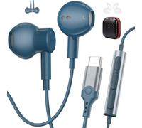 AIAUXAI Ecouteur USB C pour iPhone 18 Pro Max 17 16 15, Magnétique, Bleu | Isolation Sonore Micro Écouteurs Filaires Type C pour Samsung Galaxy S26 Ultra S25 S24 S23 S22 A56 A17, pour Xiaomi pour OPPO