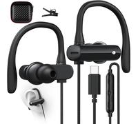 AIAUXAI Écouteurs Filaires USB C, Crochet d'oreille Microphone Télécommande | Son Hi-Fi Casque USB C pour Samsung Galaxy S25 Ultra S24 S23 A56 A16 A17, pour iPhone 17 16 15, pour Google, pour OnePlus