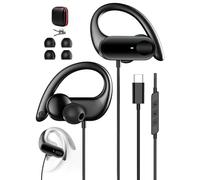 AIAUXAI Écouteurs Filaires USB C pour iPhone 17 16 15, Crochet d'oreille | Microphone Télécommande Son Hi-Fi Casque USB C avec Câble pour Samsung Galaxy S25 Ultra S24 S23 A56 A16 pour Google 10 9 8 7