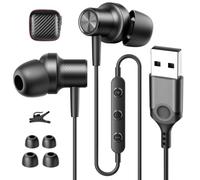 AIAUXAI Écouteurs USB filaires avec microphone pour PC, USB-A