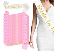 AIBAOBAO 20 Pièces Bride to be écharpe Ceinture, Bride Tribe Sashes Set 19 Rose Clair avec 1 Décoration de Fête - Team Bride et Girls Night Out Faveur, Enterrement de Vie de Jeune Fille Accessoires