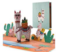 AIBAOBAO Alpaga avec Cactus, Carte de Noël Pop-Up 3D, avec Enveloppe pour Femme, Epouse, Mari, Elle, Lui, Enfants, Garçons, Petite Amie, Félicitations ou bon D'anniversaire, Carte Cadeau Fait Main