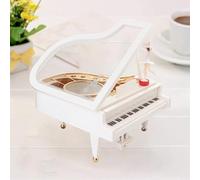 AIBAOBAO Boîte à Musique pour Piano Danseuse - Ballerine Musicale - Mini Piano Mécanique - Ornement de Table - Peut être Utilisée comme Noël, la Saint-Valentin, Un Cadeau d'anniversaire (Blanc)