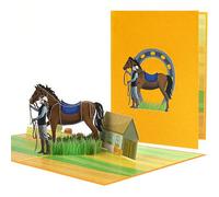 AIBAOBAO Carte Anniversaire Pop-Up Cheval Carte 3D avec Enveloppe Jolie Cartes de Vœux pour Cadeau Anniversaire de Enfant Petite Fille Garçon Femme Homme, Qui Aiment les Chevaux, 30 X 20 cm