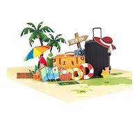 AIBAOBAO Carte Pop Up Voyage, Carte Anniversaire 3D, Carte de Voeux 3D, Carte Retraite Homme Femme pour Vacances, Voyage, Anniversaire ou Adieu, Voyages en Ville ou la Lune de Miel