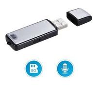 Aibecy 8 Go Dictaphone Numérique Clé USB Enregistreur-Espion Flash Drive Digital 18 heures d'enregistrement Rechargeable pour Office School Noir Noir G