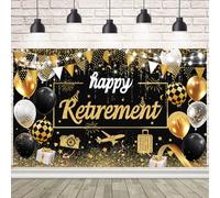 AIBIIN Décorations de fête « Happy Retirement » - Décorations de fête « Going Away » - Bannière « Happy Retirement Farewell » pour femme et homme - 179,8 x 110 cm