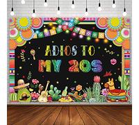 AIBIIN Toile de fond 2,1 x 1,5 m Adios to My 20S Mexican 30th Birthday Photographie Toile de fond taco Bout 30 Fiesta Fabulous 30 Happy 30th Birthday Décorations de fête Cactus Fleurs Bannière Photo