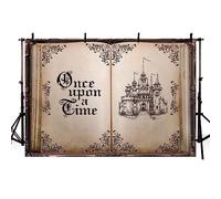 AIBIIN Toile de fond « Once Upon A Time » de 2,1 x 1,5 m pour fête d'anniversaire, fête prénatale, décorations de mariage, histoire de château ancien, arrière-plan de portrait de fée
