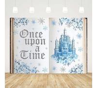 AIBIIN Toile de fond sur le thème des flocons de neige d'hiver et du château princesse Il était une fois une fois Château antique Princesse Décorations de fête Photo Toile de fond