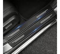 AIBINGBH 4pcs Plaques de Protection de Seuil de Porte de Voiture pour VW ID.4 ID.5 GTX Pro ID.Buzz 2025 2026, Fibre de Carbone Noir, Autocollant Anti-Rayures de Bord de Seuil de Porte de Voiture