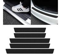 AIBINGBH 5pcs Plaques de Protection de Seuil de Porte de Voiture pour BMW iX5 iX3 iX1 IX i8 i7 i5 i4 i3, Fibre de Carbone Noir, Autocollant Anti-Rayures de Bord de Seuil de Porte de Voiture