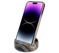 AIBOERL Support de téléphone en marbre luxueux pour téléphone portable, tablette, bureau - Support de téléphone en marbre avec 4 points en silicone antidérapants - Noir