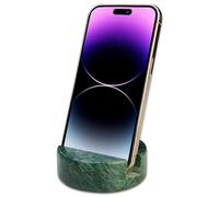 AIBOERL Support de téléphone en marbre luxueux pour téléphone portable, tablette, téléphone portable, bureau, cuisine avec 4 points en silicone antidérapant, support de téléphone mains libres, vert