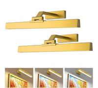 AIBOO Lot de 2 lampes LED sans fil pour images, 40 cm, éclairage d'image avec télécommande, aimant réglable pour intérieur, sans branchement d'alimentation, éclairage avec minuteur